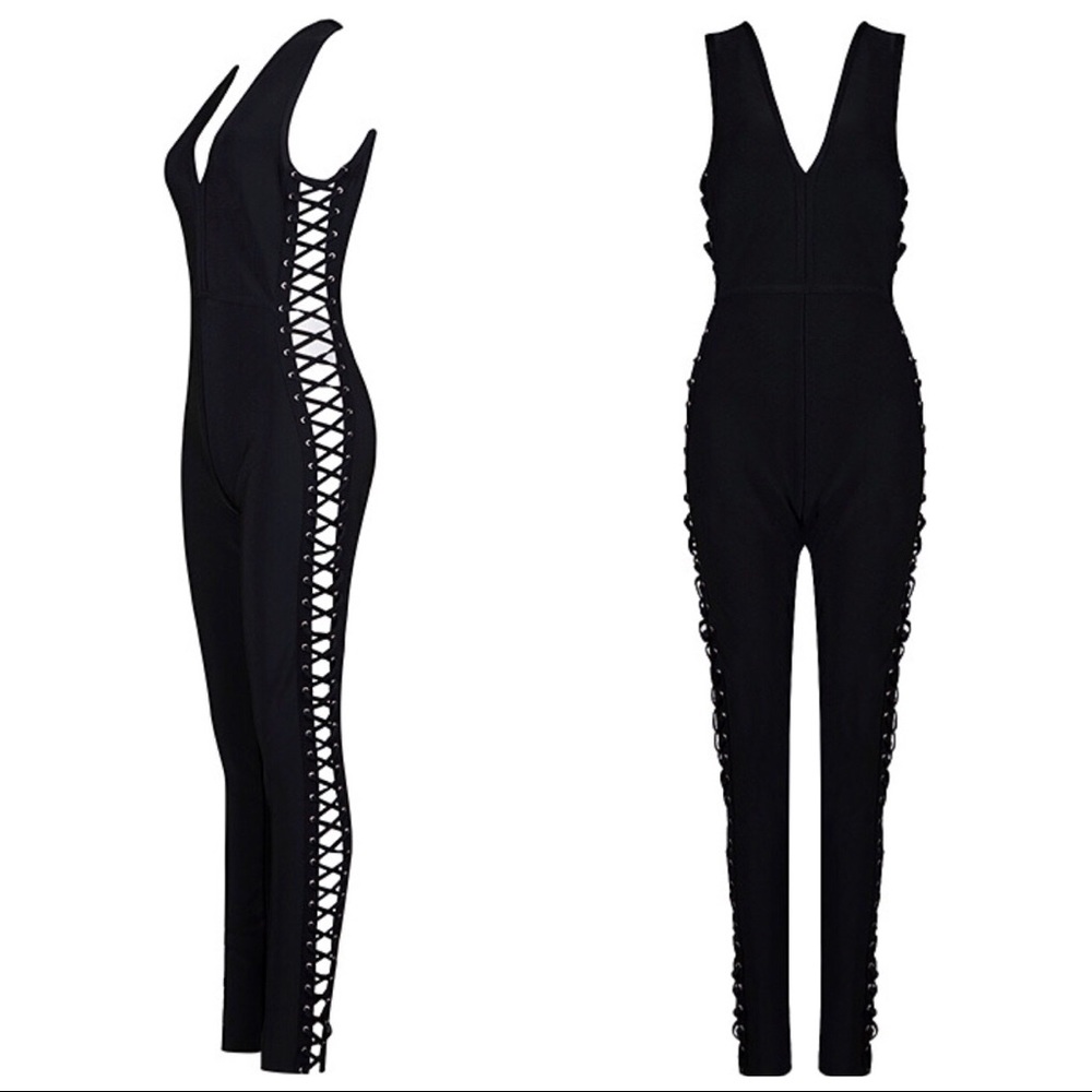 Lace up jumpsuit